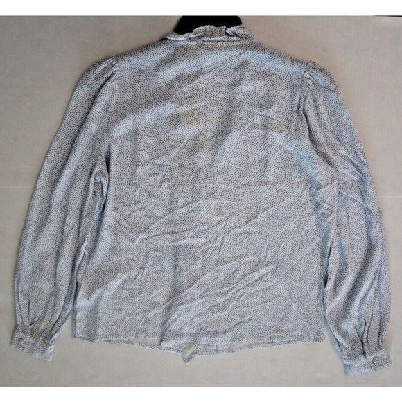 Rolla's 12963 Women's Sz S French Blue Mini Spot Ruffled Button Up Lily Blouse - Picture 8 of 11